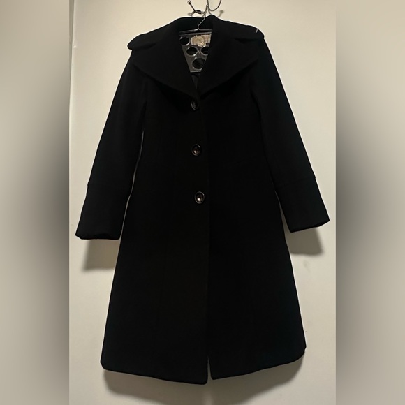 Michael Kors Wool Blend Notch Lapel Button Front Peacoat - Picture 4 of 6